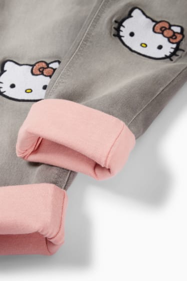 Kinder Mädchen - Hello Kitty - Skinny Jeans - Thermojeans - jeansgrau