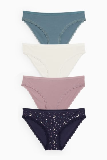 Donna - Confezione da 4 - slip - blu scuro