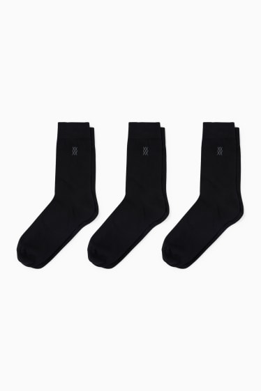 Hommes - Lot de 3 - chaussettes - taille confortable - noir