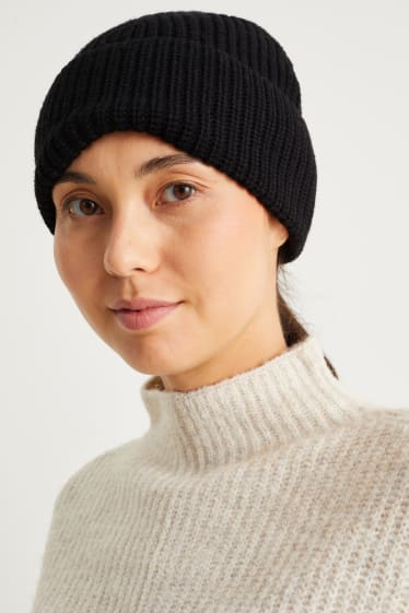 Dona - Gorra de punt - negre