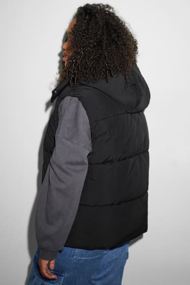 Dospívající a mladí - CLOCKHOUSE - prošívaná vesta s kapucí - černá