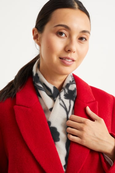 Dames - Sjaal - gebloemd - zwart / beige