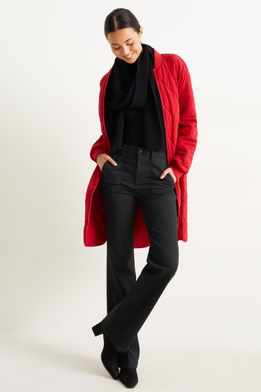 Dona - Pantalons de tela - high waist - flared - negre