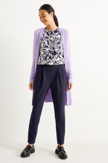 Dames - Broek van jersey - donkerblauw