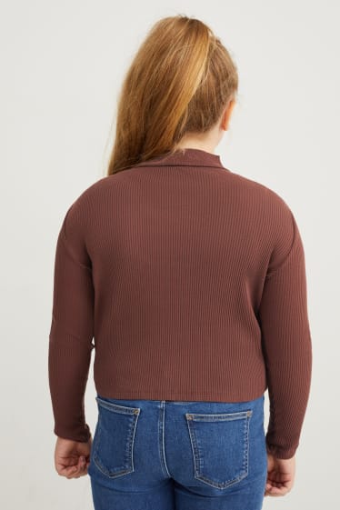 Kinder Mädchen - Extended Sizes - Multipack 3er - Rollkragenshirt - cremeweiss