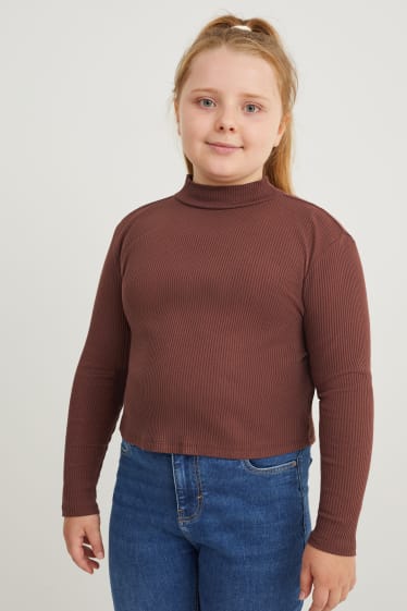 Kinder Mädchen - Extended Sizes - Multipack 3er - Rollkragenshirt - cremeweiss