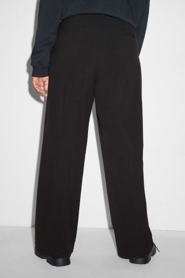 Femmes - CLOCKHOUSE - pantalon en toile - mid waist - straight fit - noir