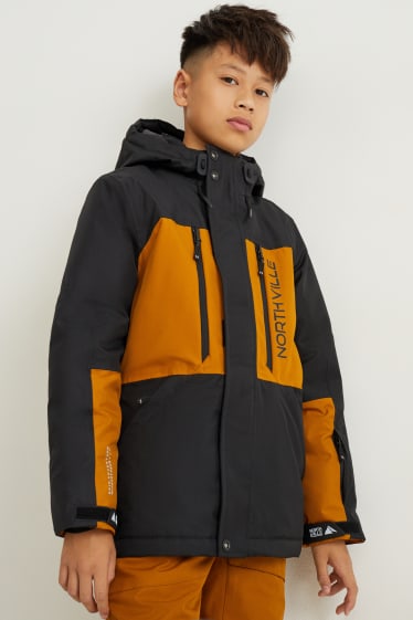 Enfants - Veste de ski à capuche - noir