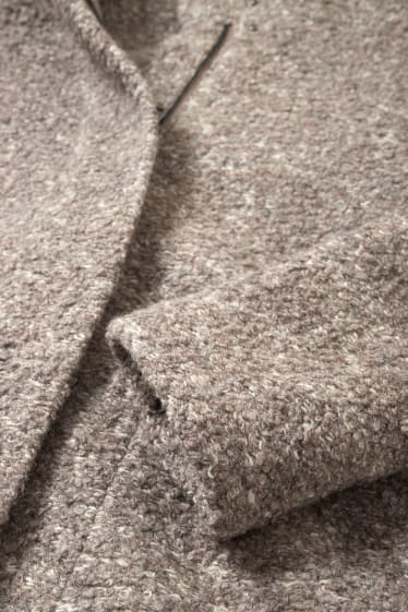 Donna - Cappotto con cappuccio - misto lana - beige chiaro