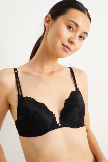 Femmes - Soutien-gorge à armature - ampliforme - noir