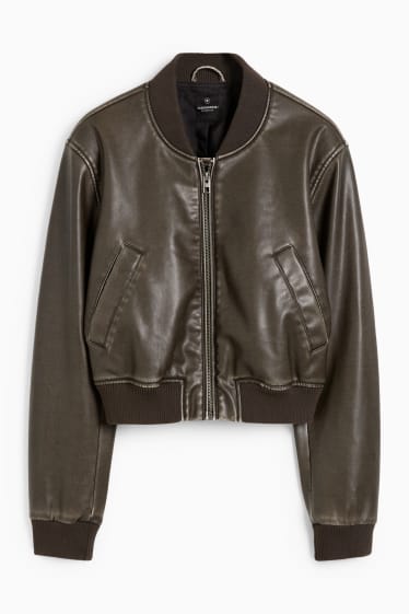Donna - CLOCKHOUSE - giacca taglio corto - similpelle - marrone scuro