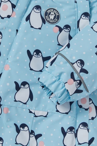 Baby Mädchen - Baby-Schneeanzug mit Kapuze - gemustert - hellblau