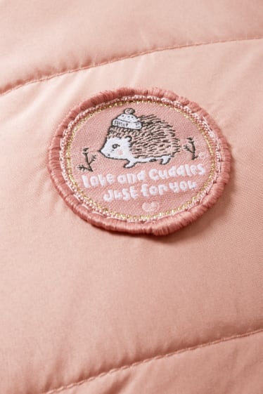 Baby Mädchen - Baby-Steppjacke mit Kapuze - rosa