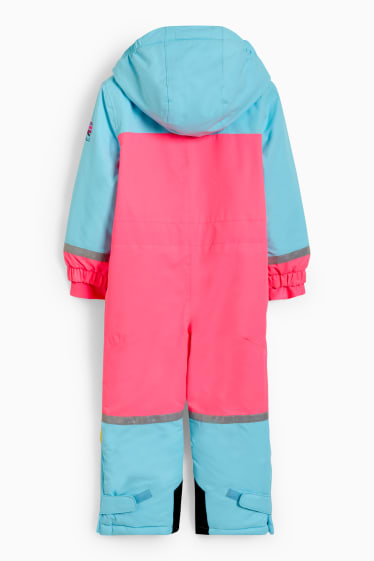 Dětské - Lyžařský oblek s kapucí - neonově růžová