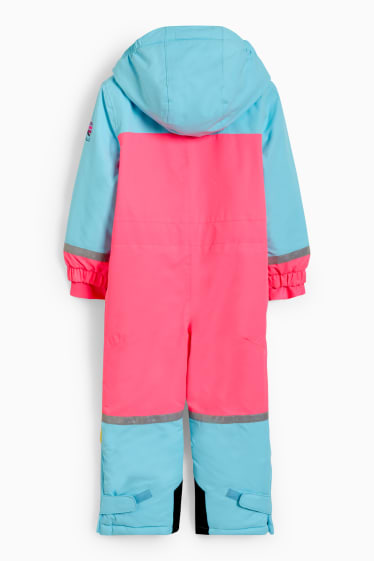 Enfants filles - Combinaison de ski à capuche - rose fluo