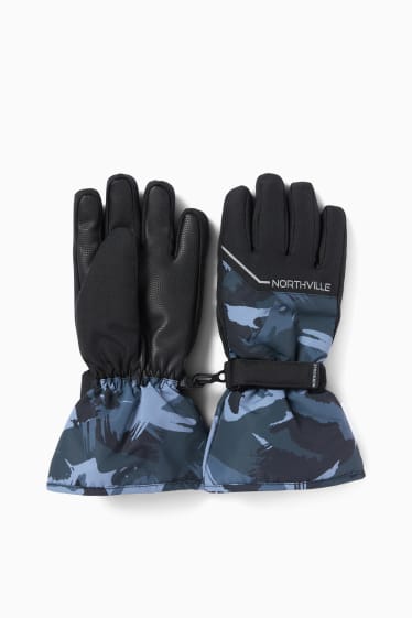 Kinder Jungen - Ski-Handschuhe - wasserdicht - grau