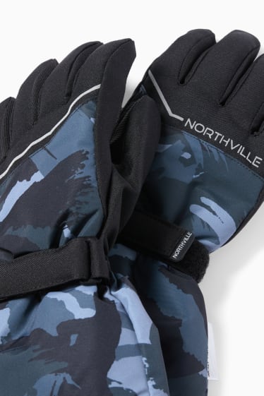Kinder Jungen - Ski-Handschuhe - wasserdicht - grau