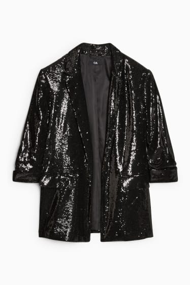 Women - Sequin blazer - relaxed fit - black