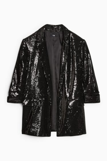 Femmes - Blazer à sequins - coupe relax - noir