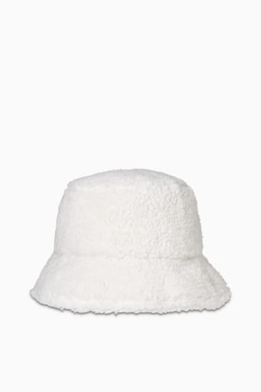 Kobiety - CLOCKHOUSE - pluszowy kapelusz - kremowobiały