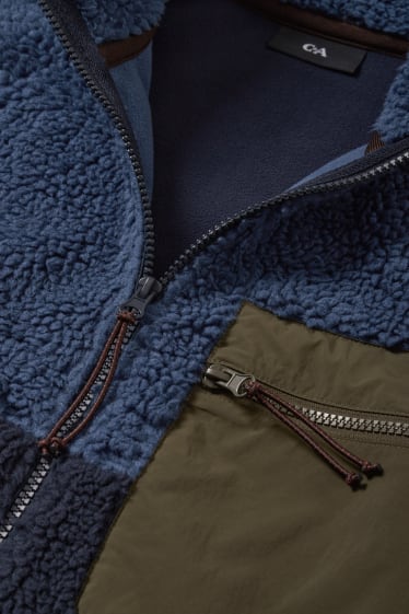 Hommes - Veste en peluche - THERMOLITE® - bleu foncé