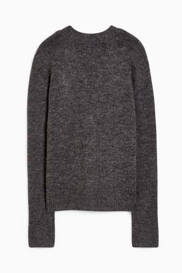 Damen - Basic-Strickjacke - dunkelgrau