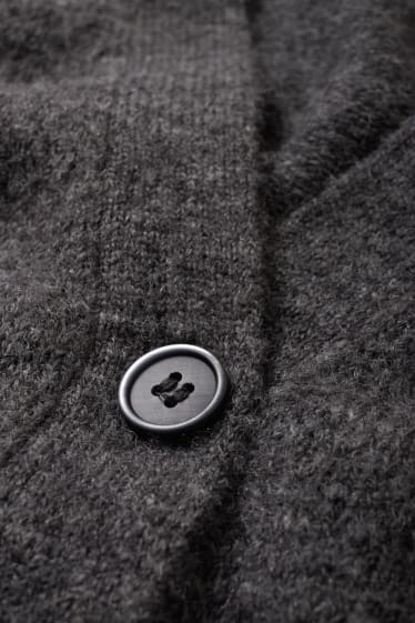 Damen - Basic-Strickjacke - dunkelgrau