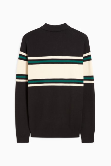 Men - Fine knit jumper - black