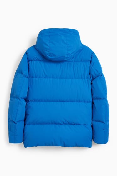 Men - Down jacket with hood - blue