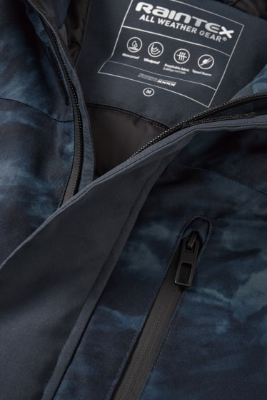 Hommes - Veste de sport à capuche - imperméable - bleu foncé