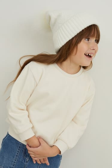 Copii - Căciulă tricotată - alb