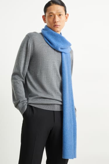 Uomo - Sciarpa di cashmere - blu
