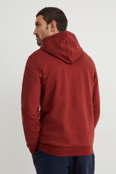 Heren - Hoodie - donkerrood