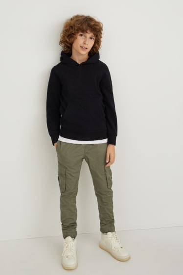 Enfants garçons - Lot de 2 - pantalons chaud style cargo - kaki