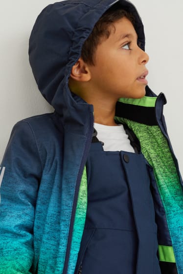 Niños - Chaqueta de esquí con capucha - azul oscuro