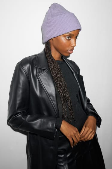 Femmes - CLOCKHOUSE - bonnet en maille - violet clair