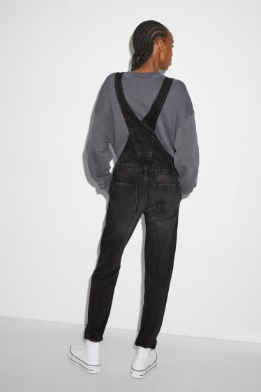 Dames - CLOCKHOUSE - denim tuinbroek - jeansdonkergrijs