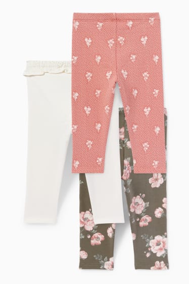 Nadó nena - Paquet de 3 - leggings tèrmics per a nadó - verd/rosa