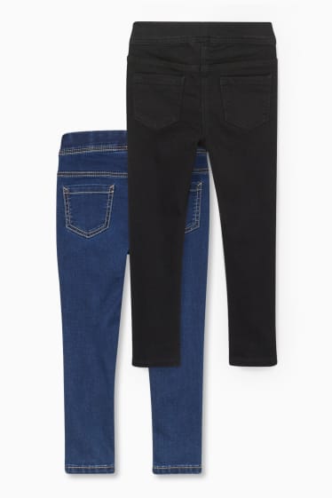 Kinderen: meisjes - Set van 2 - jegging - blauw / zwart