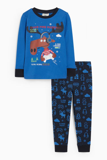 Dzieci - Piżama w bożonarodzeniowym stylu - 2-części - ciemnoniebieski