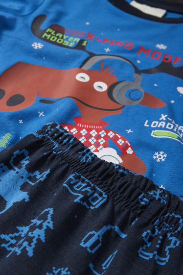 Kinder - Weihnachts-Pyjama - 2 teilig - dunkelblau