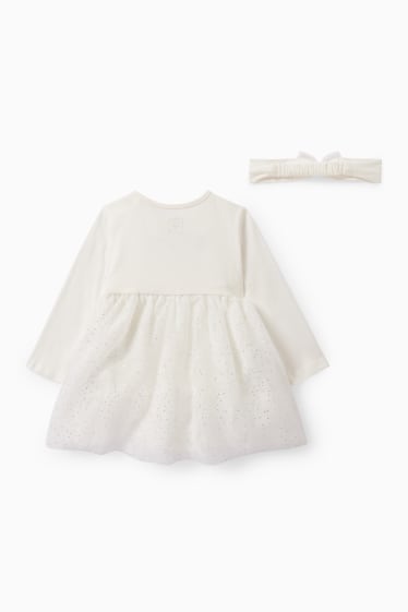 Babys - Erstlingsoutfit - 2 teilig - festlich - weiss