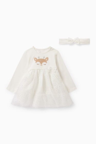 Miminka - Outfit pro novorozence - 2dílný - slavnostní - bílá