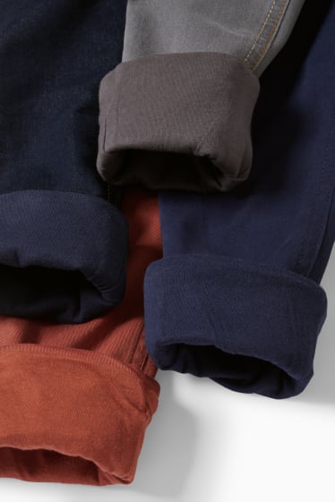 Nen - Paquet de 4 - texans tèrmics i pantalons tèrmics - straight fit - blau fosc / gris