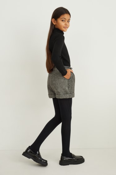 Nena - Conjunt - pantalons curts amb cinturó i leotards - 2 peces - negre