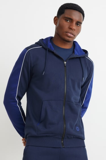 Uomo - Felpa con zip e cappuccio - blu scuro