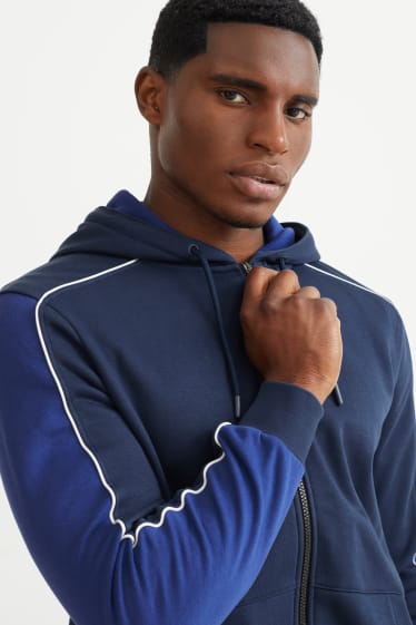 Uomo - Felpa con zip e cappuccio - blu scuro