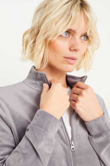 Women - Basic zip-through sweatshirt - gray