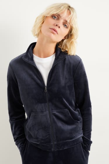 Women - Basic zip-through sweatshirt - dark blue