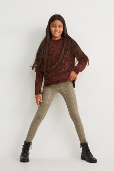 Kinder Mädchen - Multipack 2er - Thermoleggings - taupe